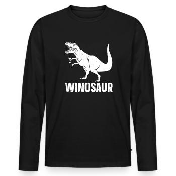 Dinosaurier Erwachsener Dinosaurier - Männer Premium Bio Langarmshirt - Schwarz - Vorne - Nico (187cm)