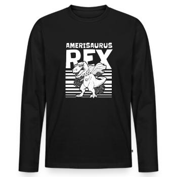 Dinosaurier Erwachsener Dinosaurier - Männer Premium Bio Langarmshirt - Schwarz - Vorne - Nico (187cm)