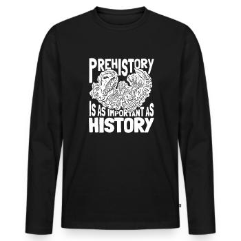 Dinosaurier Erwachsener Dinosaurier - Männer Premium Bio Langarmshirt - Schwarz - Vorne - Nico (187cm)