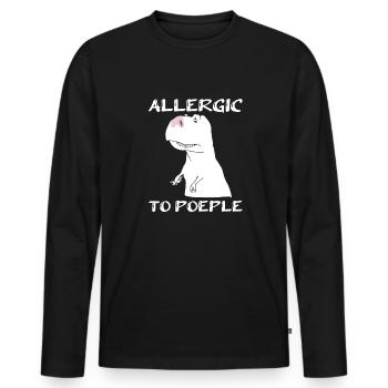 Dinosaurier Erwachsener Dinosaurier - Männer Premium Bio Langarmshirt - Schwarz - Vorne - Nico (187cm)