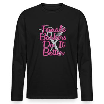 Coiffeur Coiffeur Coiffeur - T-shirt manches longues Premium bio Homme - noir - Devant - Nico (187cm)