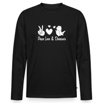 Dinosaurier Erwachsener Dinosaurier - Männer Premium Bio Langarmshirt - Schwarz - Vorne - Nico (187cm)