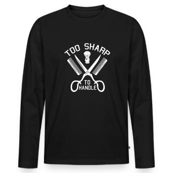 Coiffeur Coiffeur Coiffeur - T-shirt manches longues Premium bio Homme - noir - Devant - Nico (187cm)