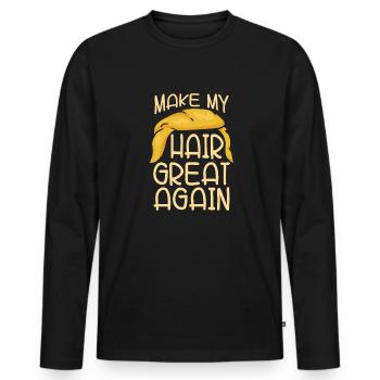 Coiffeur Coiffeur Coiffeur - T-shirt manches longues Premium bio Homme - noir - Devant - Nico (187cm)