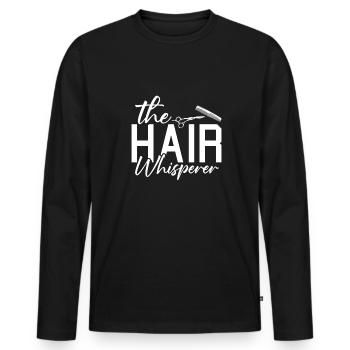 Coiffeur Coiffeur Coiffeur - T-shirt manches longues Premium bio Homme - noir - Devant - Nico (187cm)