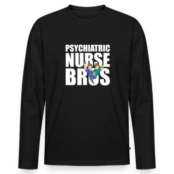 Infirmier - T-shirt manches longues Premium bio Homme - noir - Devant - Nico (187cm)