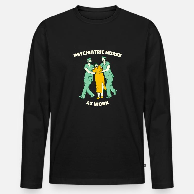 Krankenschwester - Männer Premium Bio Langarmshirt - Schwarz