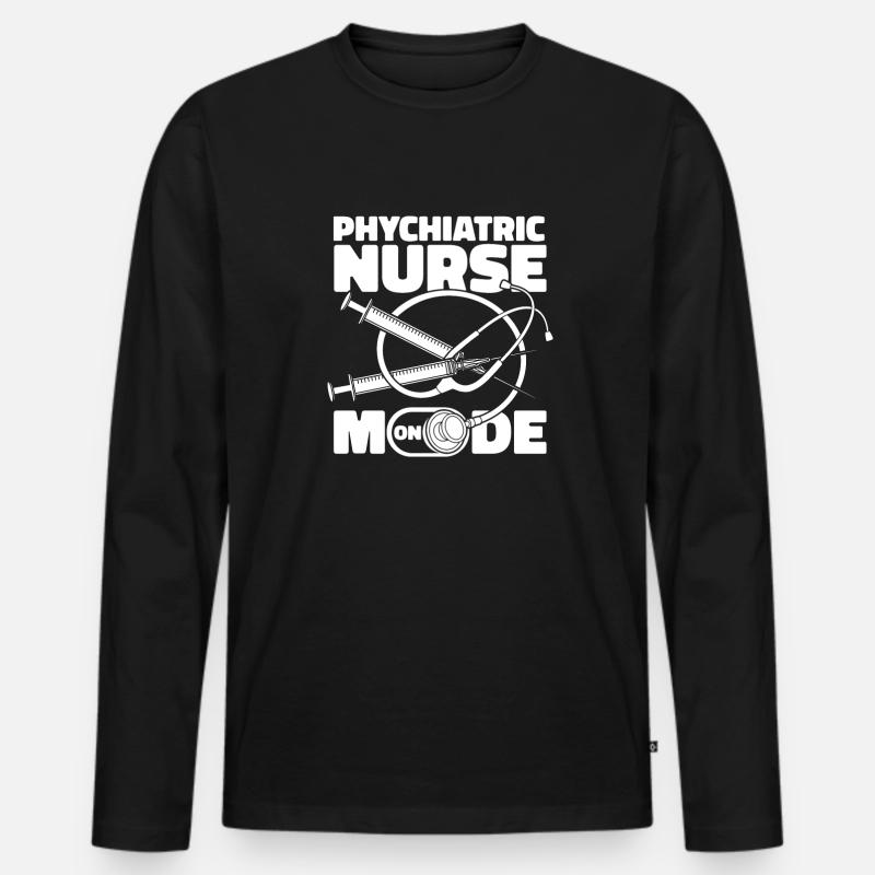 Krankenschwester - Männer Premium Bio Langarmshirt - Schwarz
