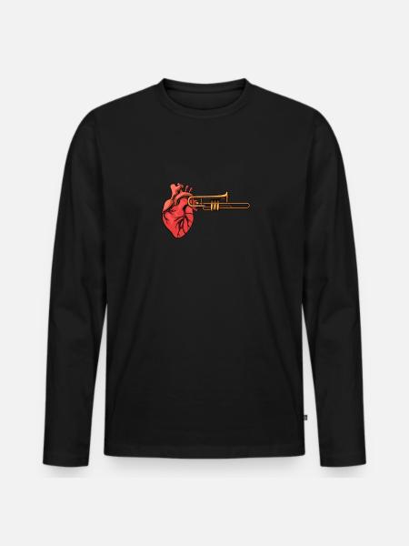 Musical platoon trombone - Men's Premium Organic Long Sleeve Shirt - black