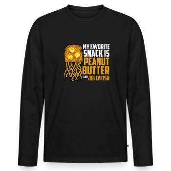 Biologiste marin Biologie marine Méduses - T-shirt manches longues Premium bio Homme - noir - Devant - Nico (187cm)