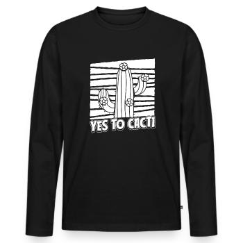 Cactus Jardin Cactus - T-shirt manches longues Premium bio Homme - noir - Devant - Nico (187cm)