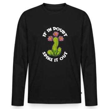 Cactus Jardin Cactus - T-shirt manches longues Premium bio Homme - noir - Devant - Nico (187cm)