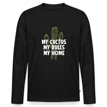 Cactus Jardin Cactus - T-shirt manches longues Premium bio Homme - noir - Devant - Nico (187cm)