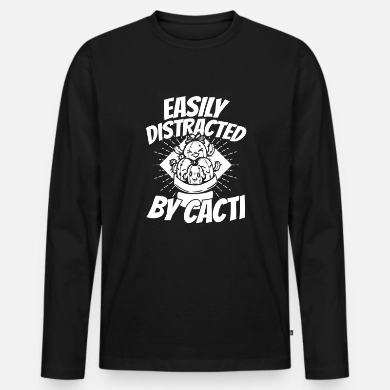 Kaktus Garten Kaktus - Männer Premium Bio Langarmshirt - Schwarz