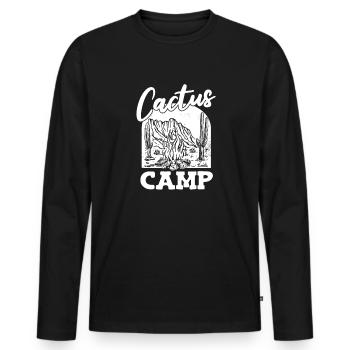 Cactus Jardin Cactus - T-shirt manches longues Premium bio Homme - noir - Devant - Nico (187cm)