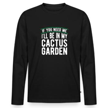 Cactus Jardin Cactus - T-shirt manches longues Premium bio Homme - noir - Devant - Nico (187cm)