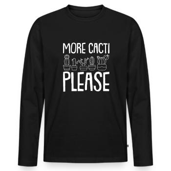 Cactus Jardin Cactus - T-shirt manches longues Premium bio Homme - noir - Devant - Nico (187cm)