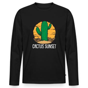Cactus Jardin Cactus - T-shirt manches longues Premium bio Homme - noir - Devant - Nico (187cm)