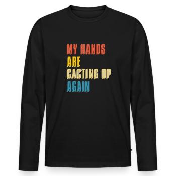 Cactus Jardin Cactus - T-shirt manches longues Premium bio Homme - noir - Devant - Nico (187cm)