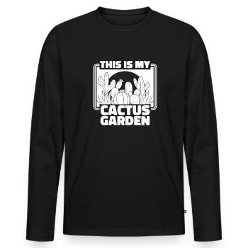 Cactus Jardin Cactus - T-shirt manches longues Premium bio Homme - noir - Devant - Nico (187cm)