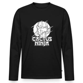 Cactus Jardin Cactus - T-shirt manches longues Premium bio Homme - noir - Devant - Nico (187cm)