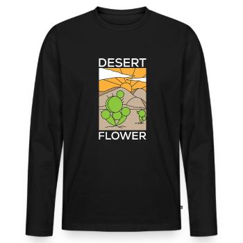 Cactus Jardin Cactus - T-shirt manches longues Premium bio Homme - noir - Devant - Nico (187cm)
