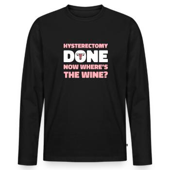 Hysterektomie Komisch - Männer Premium Bio Langarmshirt - Schwarz - Vorne - Nico (187cm)