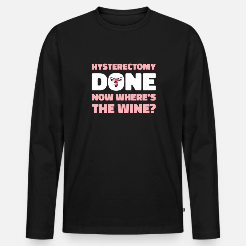 Hysterektomie Komisch - Männer Premium Bio Langarmshirt - Schwarz