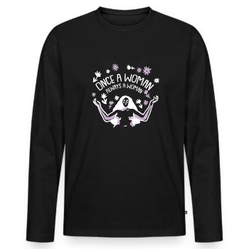 Hysterektomie Hysterektomie - Männer Premium Bio Langarmshirt - Schwarz - Vorne - Nico (187cm)