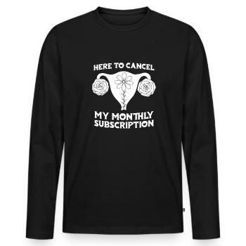 Hysterektomie Komisch - Männer Premium Bio Langarmshirt - Schwarz - Vorne - Nico (187cm)