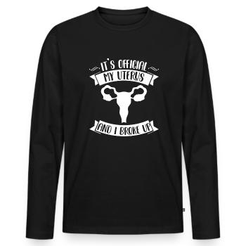 Hystérectomie Drôle - T-shirt manches longues Premium bio Homme - noir - Devant - Nico (187cm)