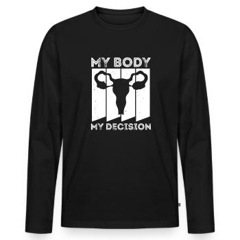 Hysterektomie - Männer Premium Bio Langarmshirt - Schwarz - Vorne - Nico (187cm)