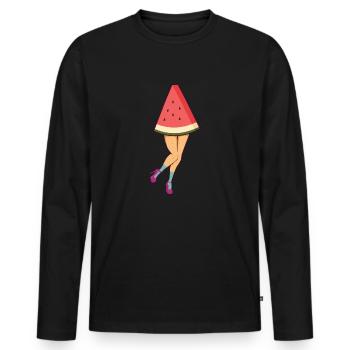 Watermelon legs - Men's Premium Organic Long Sleeve Shirt - black - Front - Nico (187cm)