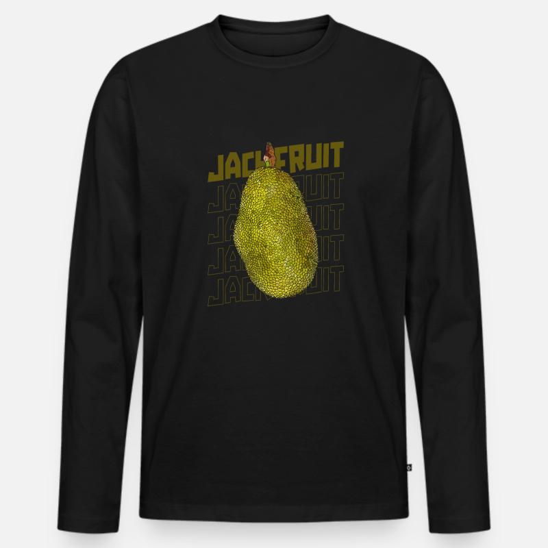 Jackfruit - Männer Premium Bio Langarmshirt - Schwarz