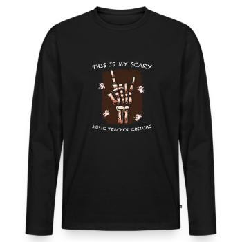 Professeur de musique Professeur de musique Professeur de musique - T-shirt manches longues Premium bio Homme - noir - Devant - Nico (187cm)