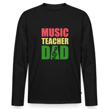 Professeur de musique Professeur de musique Professeur de musique - T-shirt manches longues Premium bio Homme - noir - Devant - Nico (187cm)