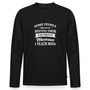 Musiklehrer Musik Lehrer Musiklehrer - Männer Premium Bio Langarmshirt - Schwarz - Vorne - Nico (187cm)