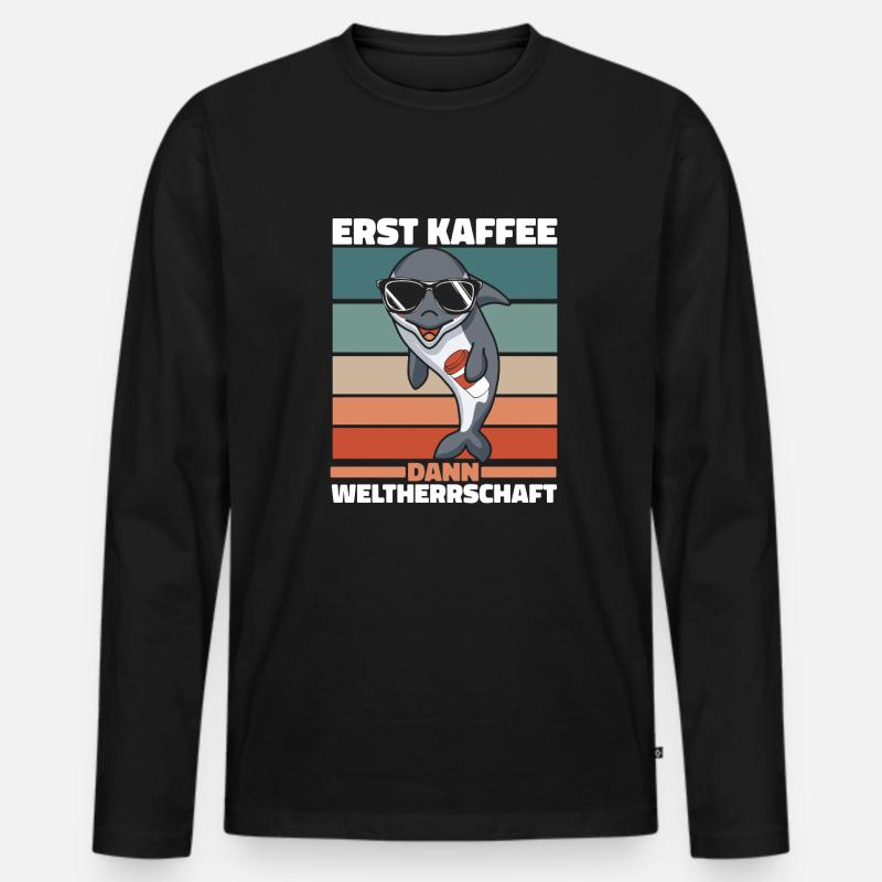 Orca Wal Killerwal Schwertwal - Männer Premium Bio Langarmshirt - Schwarz