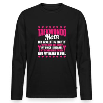 Taekwondo Humor Taekwondo Mama - Männer Premium Bio Langarmshirt - Schwarz - Vorne - Nico (187cm)