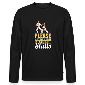 Taekwondo Taekwondo Mama - T-shirt manches longues Premium bio Homme - noir - Devant - Nico (187cm)