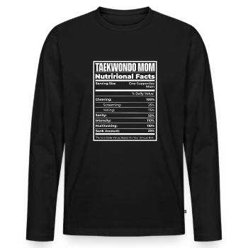 Taekwondo Nutritional Information - Men's Premium Organic Long Sleeve Shirt - black - Front - Nico (187cm)