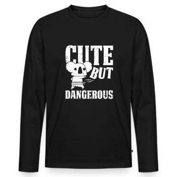 Taekwondo Koala mignon mais dangereux - T-shirt manches longues Premium bio Homme - noir - Devant - Nico (187cm)