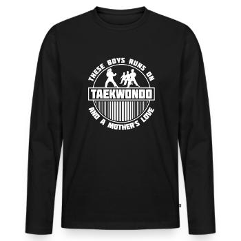 Taekwondo Mama - T-shirt manches longues Premium bio Homme - noir - Devant - Nico (187cm)