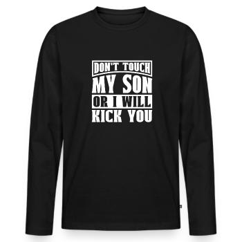 Taekwondo Mama Drôle - T-shirt manches longues Premium bio Homme - noir - Devant - Nico (187cm)