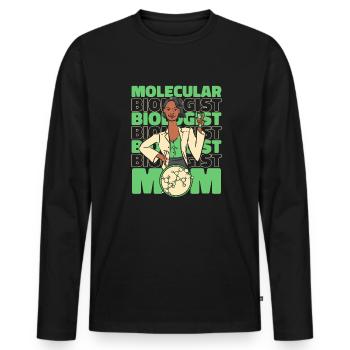 Biology Biologist Mama Molecular Biologist - Men's Premium Organic Long Sleeve Shirt - black - Front - Nico (187cm)