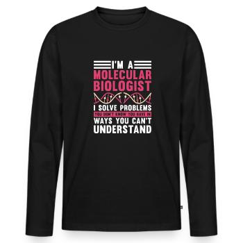 Biology Biologist Lustig Molecular Biologist - Men's Premium Organic Long Sleeve Shirt - black - Front - Nico (187cm)