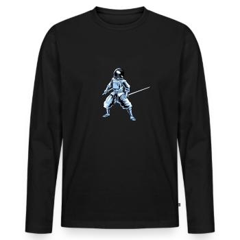 Ninja Astronaut - Männer Premium Bio Langarmshirt - Schwarz - Vorne - Nico (187cm)