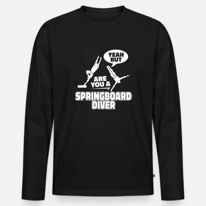 Turmspringen Turmspringer Witzig - Männer Premium Bio Langarmshirt - Schwarz