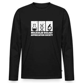 Biology Biologist Molecular biologist - Men's Premium Organic Long Sleeve Shirt - black - Front - Nico (187cm)