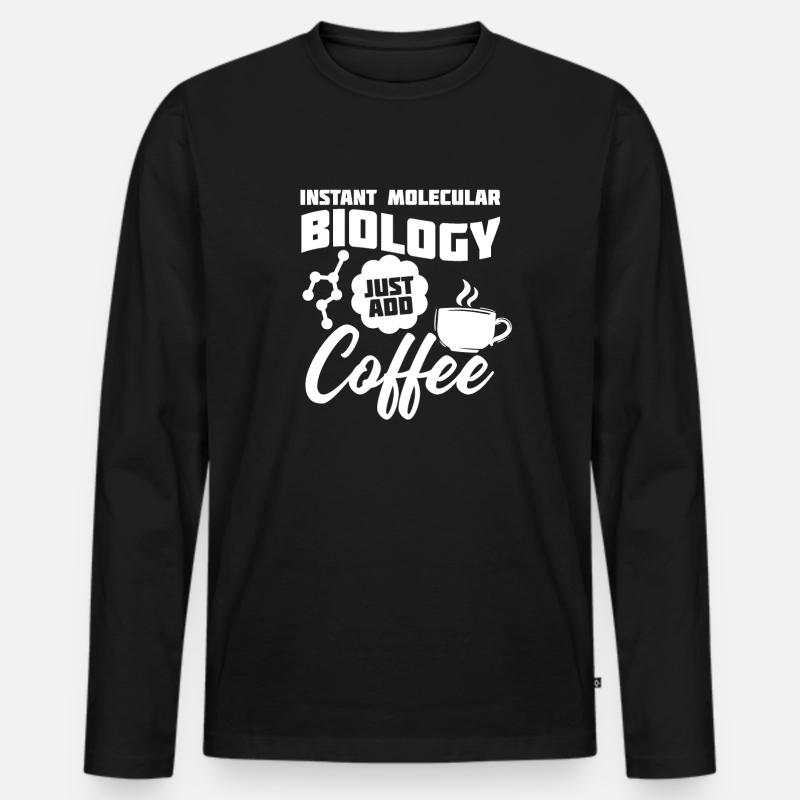 Biologiste Biologiste Café Biologiste moléculaire - T-shirt manches longues Premium bio Homme - noir